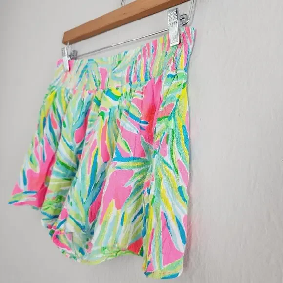 Lilly Pulitzer Kat Flowy Shorts Tiki Pink Neon Print - Small NWOT Style 25367 - Picture 3 of 8